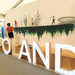 Exhibition stand during 11th World City Forum in Katowice.