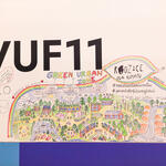 Ecological slogans on the walls written by the participants of the World Urban Forum.