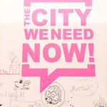 Ecological slogans on the walls written by the participants of the World Urban Forum.