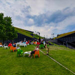 Relax zone during 11th World City Forum i Katowice.