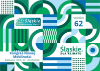 Kongres Nowej Mobilności w Katowicach. Stoisko 62 projektów „Śląskie. Przywracamy błękit” i „Śląskie. Dla Klimatu”.