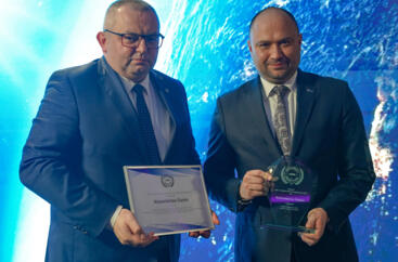 Krzysztof Klimosz, Członek Zarządu Województwa Śląskiego odbierający nagrodę Lidera Transformacji Energetycznej.