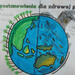 Prace plastyczne o tematyce ekologicznej wykonane przez dzieci.