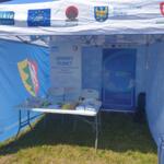 The eco-manager's tent during the event.