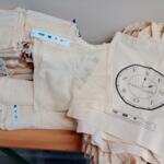 Bags and mesh bags sewn by the senior ladies.