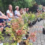 Winners of the competition with the eco-manager and young maple seedlings. 