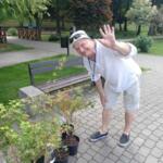 The winner of the competition with young maple seedlings.