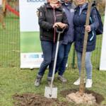 Participants on the walk planting trees.