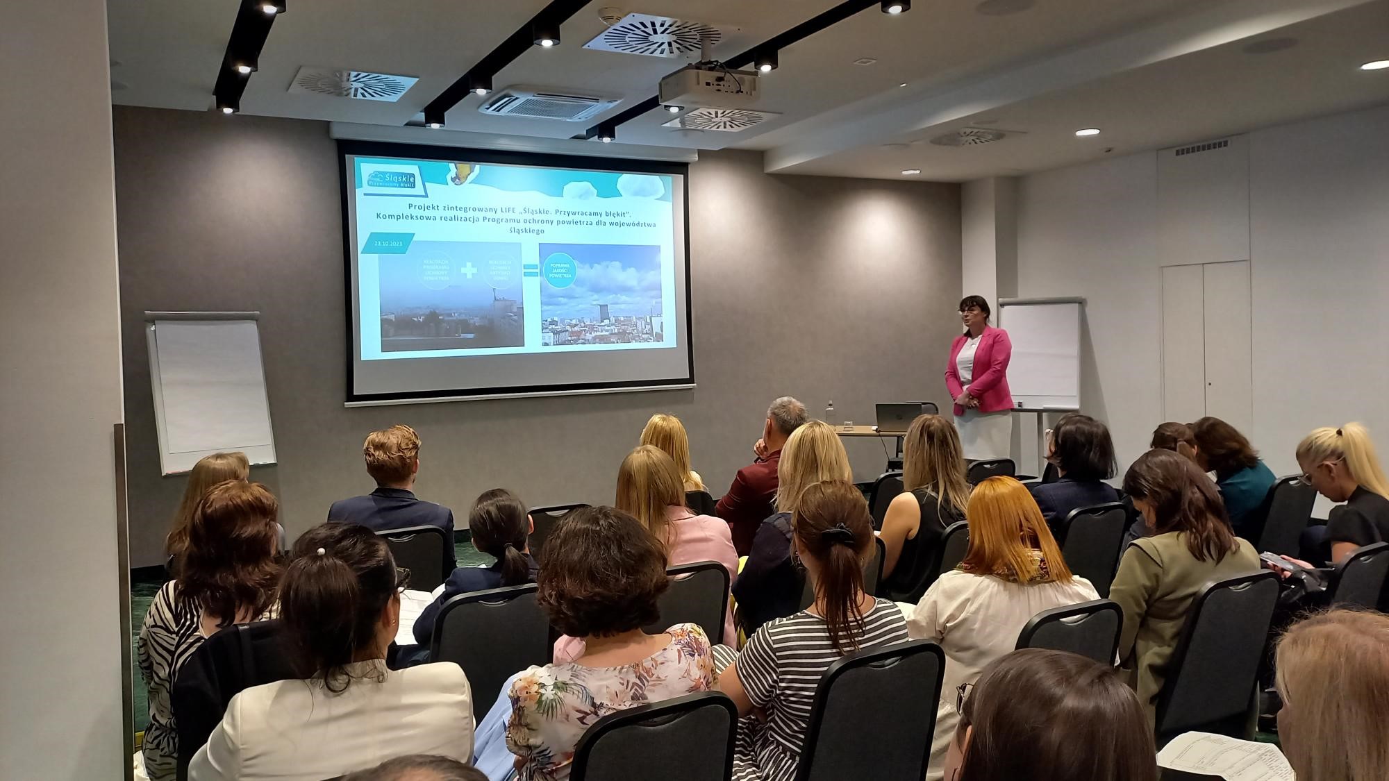 Participants of the meeting during the presentation of the project "Silesia. Blue Sky Restored"
