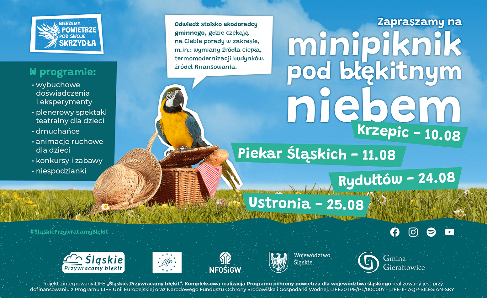 Plakat "Minipiknik pod błękitnym niebem"