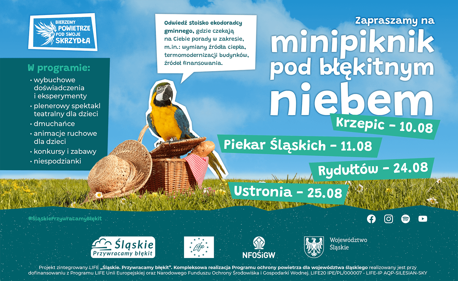 Plakat "Minipiknik pod błękitnym niebem"