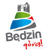 Logo miasta Będzin, przedstawia Zamek w Będzinie oraz napis Będzin górą