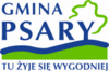 Logo Gminy Psary z napisem "Tu żyje się wygodnie"